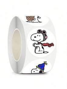 1 Set/500 Pcs Cute Snoopy Cartoon Account Label Stickers, Children's Sealing Reward Decorative Snoopy Stickers, New Year Gift, Valentine's Day Gift, Easter Gift [Random Style] - Multicolor - View 2