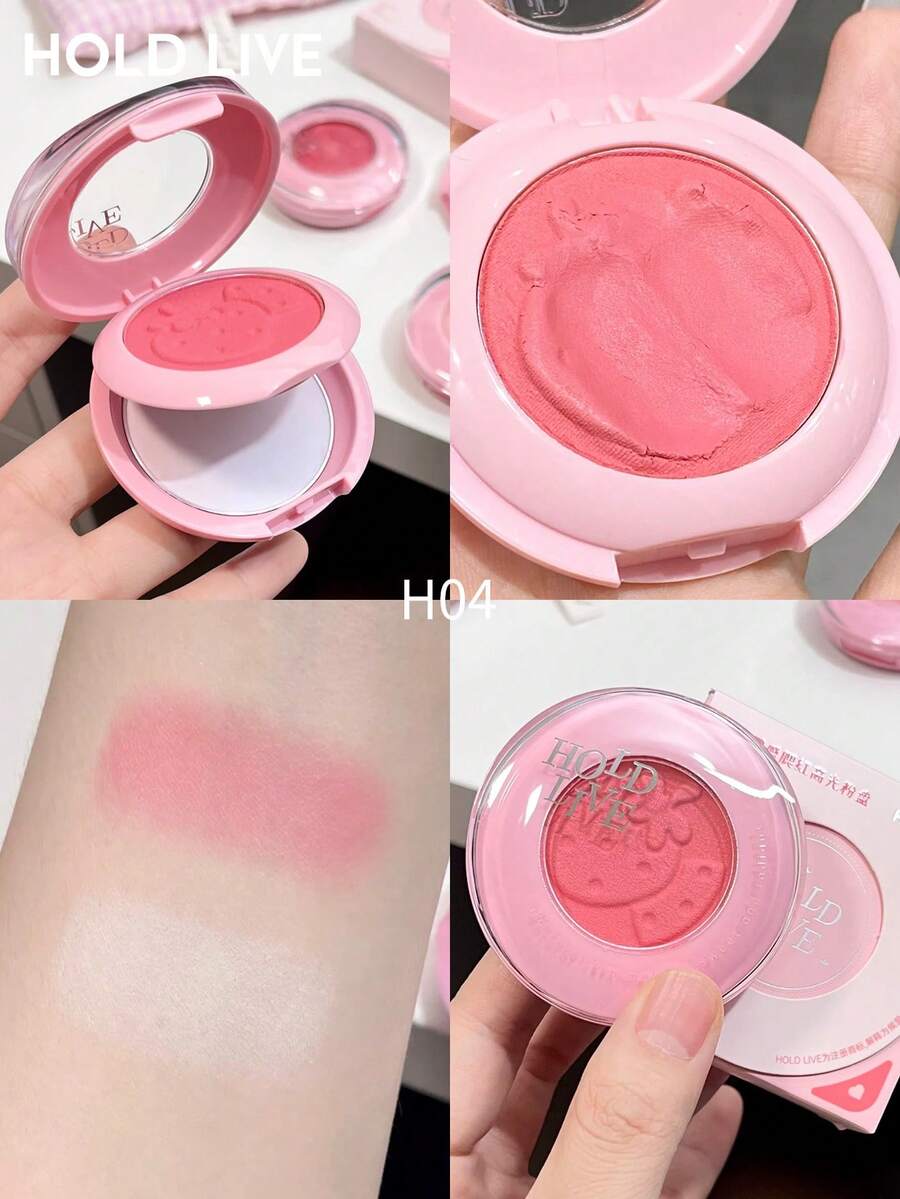 HOLD LIVE Puffy Mist Blush & Highlighter Palette, Dual-Layer Cream Blush, Atmospheric Strawberry Red - H04 - View 1