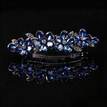 1/2pcs Exquisite Rhinestone Hair Clips, Women's Bridal Hair Accessories, Sparkling Crystal Hair Clips, Wedding, Bride, Long Hair Women's Bridal Hair Accessories - Multicolor - View 5