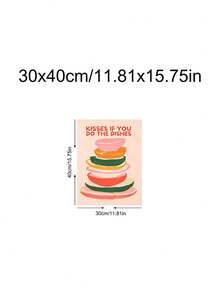 1pc Kisses For The Dishes,Croissant, Egg Dining Decor,Bon Appetit Art,Lemons Art, Quotes Art,Ideal Gift,Suitable For Bedroom,Living Room,Kitchen,Wall Arts,Wall Decor,Home Decor,Room Decor,Canvas Wall Art,Posters, Wall Art With Frame,Optional Frame ﻿ - 1PCS - View 32