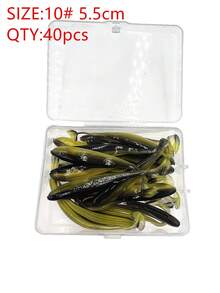 40pcs Multi-Color T-Tail Soft Lures, 5.5cm & 7cm Two Sizes, Bionic Small Fish Artificial Bait, Freshwater & Saltwater Fishing, Suitable For Amur, Bass, Mandarin Fish - Multicolor - View 14