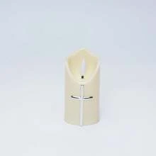 1pc Flameless Flickering Cross Ivory White LED Candle, Battery Operated, Suitable For Dining Table, Fireplace, Wedding, Party, Home, And Other Occasions. (Battery Included) - Cross Ivory White - View 6
