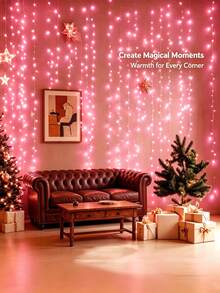6M Starry String Lights Indoor, USB Powered, 8 Modes, 96LED Butterfly String Lights 3.5M, Outdoor Waterproof Transparent Wire Fairy Lights, Flashing String Lights, Suitable For Living Room, Christmas Tree, Bedroom, Wedding Decoration, Christmas Decoration - Pink - View 7