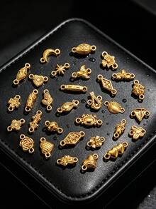 20 Peças Pingentes de Aço Inoxidável Banhados a Ouro 18K com Duplo Furo, Conectores Vintage Boho para Fabricação de Joias, Suprimentos para Fabricação de Joias DIY - Conector duplo suspenso - Visão 2