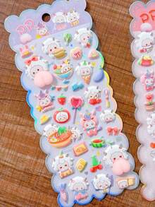 Cute Animal Soft Squeeze Happy Stickers, Children's Stress Relief 3D Bubble Stickers, Phone Case Decoration Stickers - Multicolor - View 13