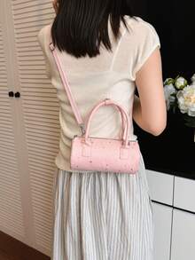 New Fashion Versatile Shoulder Bag Underarm Bowling Bag For Women - Pink - View 2