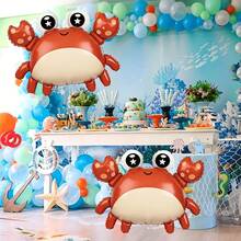 Cartoon Crab Aluminum Foil Balloon Set, Underwater Theme Birthday Party Atmosphere Decoration Balloons - 多色 - 查看 2