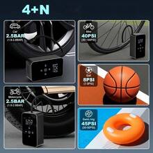 150PSI Fast Car Tire Inflator, Portable Air Compressor Tire Pump - Equipped With LED Light, Pressure Gauge And One-Touch Smart Wireless Design - Suitable For Cars, Motorcycles, Bicycles And Sports Balls, 3x Faster Inflation Speed - A - View 7