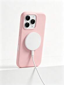 VRNOEI 粉色磁吸極簡保護殼，相容 iPhone 17 Pro Max、11 13 12 14 15 16 18 Pro Max，支援無線充電，天鵝絨相機保護，系列手機殼，中性手機配件 - 粉色 - 查看 3