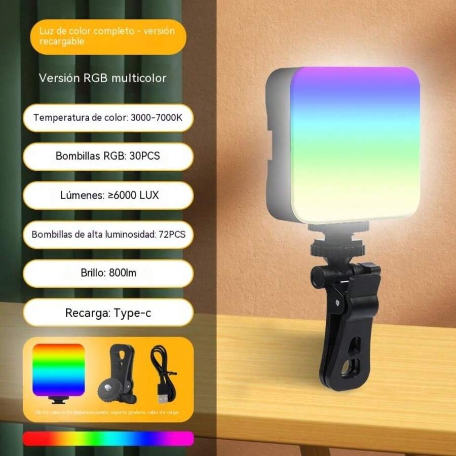 AY49 Portable RGB Pocket LED Fill Light Photography Light For Outdoor Live Streaming And Vlogging With Handheld Wireless Microphone For Mobile Phone - Set Of 4 Rgb Units - View 1