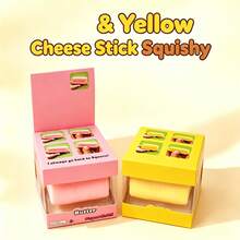 1pc,Cute Butter Bar Shaped Squishy Stick, SquishyStretchable Super Solid Moldable Decompression Toy, Portable Anti-Anxiety Hand Squeeze Fidget Toy For Classroom Office Reward Birthday Holiday Present - 彩色 - 查看 2