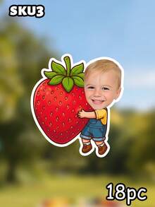 Custom Children's Tropical Fruit Face Banner, 1st Birthday Hanging Flag, Summer Yard Decoration Garland, Baby Shower Party Decor, Tutti Frutti Party Favors, Children's Milestone - Multicolor - View 19