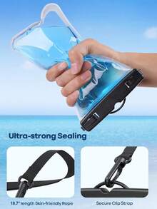 通用防水手機袋 防水手機殼 附發光功能 防水手機乾袋 防水手機殼 適用 17 16 15 14 13 Pro Max Plus Air，適合游泳、漂流、潛水、水下攝影、海灘、戶外運動、旅行、度假、游泳池，8/5/4/3/2/1件裝 - 彩色 - 查看 10