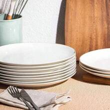 7.5 Inch/10.25 Inch Gold Rim Dinner Plates, Elegant Dessert/Pasta/Pizza/Cake/Salad Plates, Reusable And Easy To Clean, Suitable For Weddings, Birthdays, Valentine's Day, Outdoor Parties And Daily Use - A Choice For Formal And Informal Event Planners, Home Goods, Holiday Supplies, Modern Decor, - Multicolor - View 6