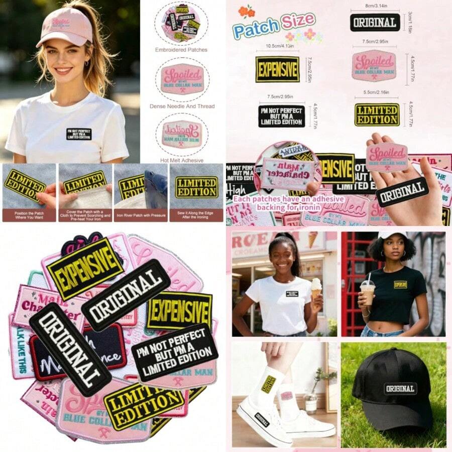 14 Pcs Sassy Girl Slogan Patches Cool Girly Phrase Embroidered Applique Patches For Clothes Trucker Hat Backpacks Jackets T-Shirt - 14Pcs Sassy - View 1