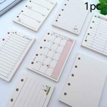 1pc 5-Hole M5 A8 Loose-Leaf Paper/Notebook Refill, 50 Sheets/Pack, Suitable For Notebook Recording, Travel Notebook, Blank Grid To-Do List Notebook Pages, Planner Refill, Ideal Gift For Back To School Season - one-size - View 1