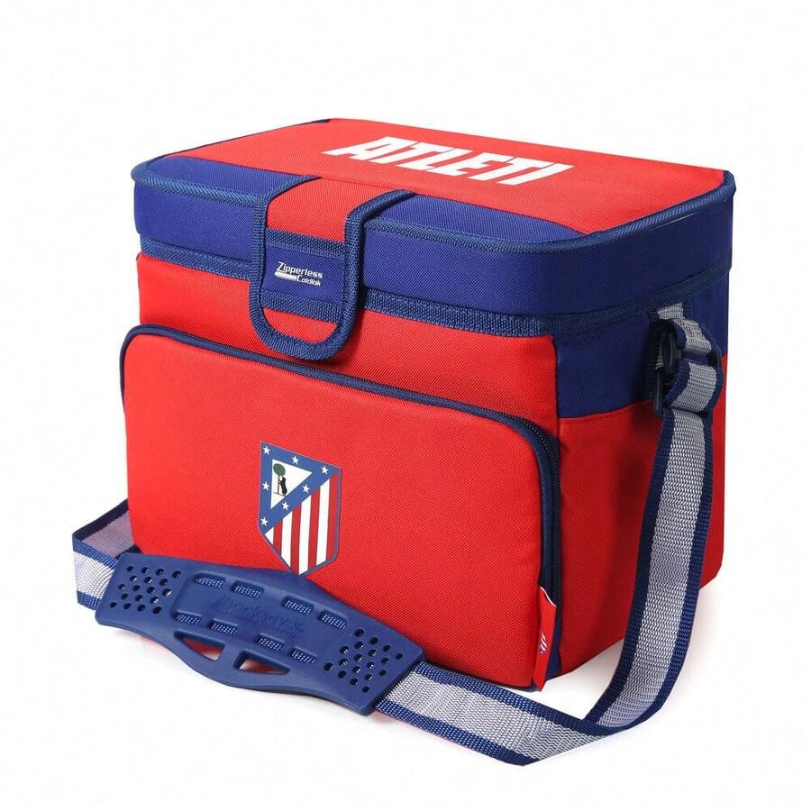 Atlético de Madrid 馬德里競技隊保溫午餐包,附提把和肩帶,正面拉鍊口袋,600D聚酯材質,尺寸:31.8x18.7x21.9厘米 - 選項 3 - 查看 1
