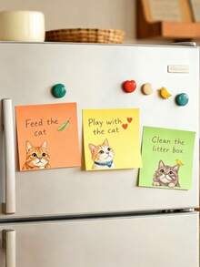 100pcs Macaron Color Cat Sticky Notes, Vibrant Index Memo Pads, Soft And Cute Style. Easy To Use, Efficient For Note-Taking And Organization, Perfect For Students, Office And Home, Office Memo, Back To School Gift, Teacher Gift School Supplies - 7*7cm - View 6