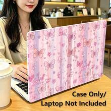 Butterfly UV Printed Pattern Laptop Protective Case, Transparent Hard Shell Cover Compatible With Macbook Air And Pro/ Matebook D14/D16, Durable Plastic Protective Sleeve - View 4