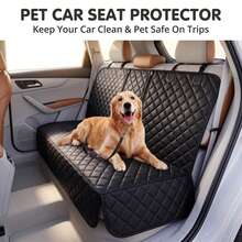 Pet Dog Car Rear Seat Cover/Back Seat Dog Seat Cover Durable Scratch-Resistant Non-Slip, Protects Pet Fur And Mud Washable Back Seat Dog Cover Compatible With Car Armrest Easy To Clean Foldable - Black - View 1