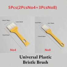 Juego de brochas multifuncionales, brochas planas de plástico #4 y #8 con cabezal raspador, cerdas suaves y mango delgado, adecuadas para pintar, limpiar, pegar, uso doméstico DIY e industrial - Amarillo - Ver 10