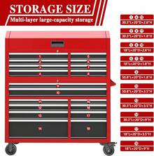 Rolling Tool Chest With Wheels, Heavy Duty Tool Cabinet Storage Organizer Box, Mobile Mechanic Utility Cart With Lockable Wheels Foam Liners Connecting Rods For Vertical Stacking, Red, Pack Of 1 - Red - View 4