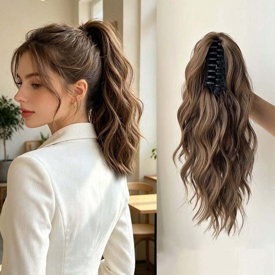 Tóc nối đuôi ngựa kẹp ngắn 12 inch sóng nhẹ cho nữ dùng hàng ngày, nhiều màu - Nhiều màu - Xem 1