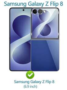 (3入) Galaxy Z Flip 8、Z、Z Flip 6 與 Z Flip 5 鋼化玻璃螢幕保護貼 [僅前螢幕] 相容手機殼、無氣泡、9H 硬度 - 無色 - 查看 6