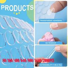 100pcs Transparent Reusable Mounting Stickers - Double-Sided Adhesive Dots, Suitable For Hanging Pictures And Balloons On Walls, Removable Poster Glue, Transparent Strong Adhesive Tape - A - View 4