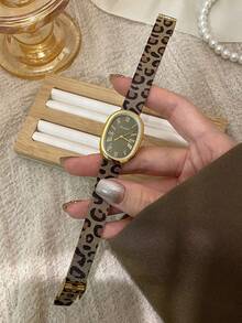 1件金色錶帶休閒風竹紋時尚女款石英手錶，金色適合日常佩戴，復古情侶風，最佳禮物 - 金色 - 查看 7