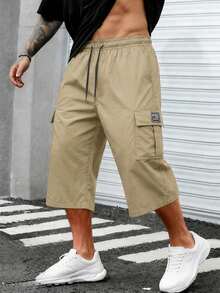 Spring/Summer Men's Multi-Pocket Cargo Capris - Street Style, Suitable For Summer Outdoor Casual Activities And Streetwear Sports - Khaki - View 4
