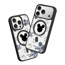 Miniso Disney Mickey dan Minnie Mouse Pasangan Sederhana Kartun Mickey Mouse MagSafe Pengisian Daya Magnetik, kompatibel dengan iPhone 17/17 Pro Max/16/17 Pro/15/14/16 Plus/17 Air/IP 13/15 Pro/12/15 Plus, tahan jatuh dan tahan gores, kompatibel dengan Apple. - Hitam - View 2