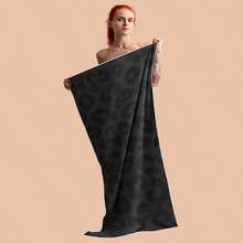1pc Microfiber Beach Towel - Soft, Lightweight And Portable, Highly Absorbent, Sand-Free, Leopard Print, Suitable For Travel, Picnic - Black - View 5