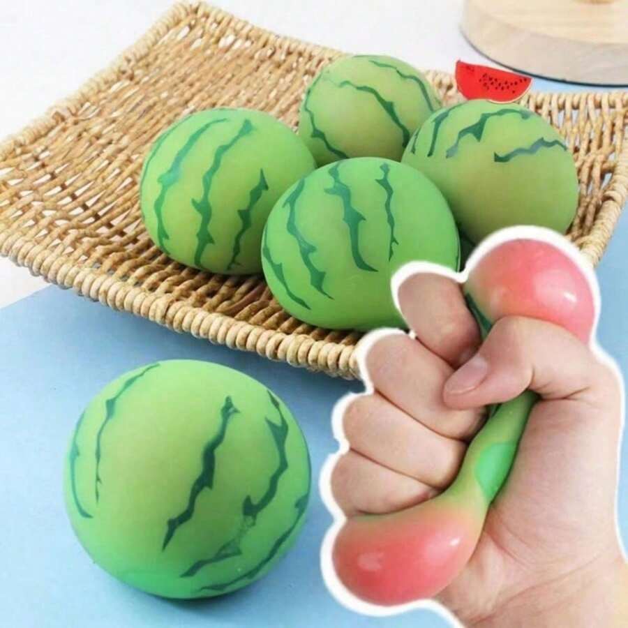 Sommer Wassermelone Squishy Spielzeug, langsam zurückspringendes weiches Drückspielzeug zur Stressbewältigung, niedliche Frucht-Fingerkuppen-Dekoration, für tägliche Angstlinderung und Freizeitunterhaltung, Urlaubsgeschenk, lustiges niedliches Geschenk, Geburtstagsgeschenk, Ostergeschenk, Halloween-Geschenk, Weihnachtsgeschenk, Partygeschenk - Verschiedenfarbig - Übersicht 1