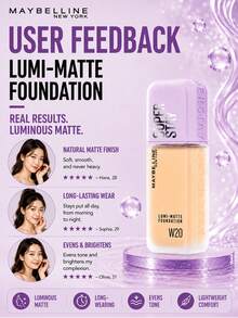 Maybelline 美寶琳長效透明底妝 #W20，正裝 35ml/試用裝 10ml，輕盈持久、抗汗、霧面妝感、有效遮瑕，適合中性自然膚色 - W20 - 查看 10