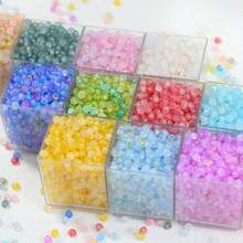 200顆 5mm 壓克力磨砂米珠 混色 DIY 手作珠飾 手鍊項鍊吊墜配件 半成品材料 - 200pcs5mm磨砂米珠 - 查看 5