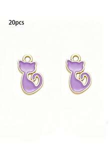20pcs Multi-Color Cartoon Cat, Dog, Horse Oil Drip Pendant DIY Alloy Jewelry Accessories Necklace Bracelet Decorative Charms - 20pcs - View 45