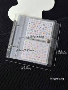 100/50 Slots Large Capacity Nail Art Sticker Storage Album, Nail Art Decal Steel Plate Organizer Display Book, DIY Nail Design Sticker Storage Collection Album With 25 Inner Pages (Stickers Not Included), Gift For Female Friends, Mom, Wife - Multicolor - View 5