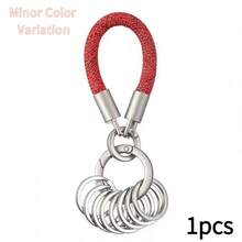 2026 New Woven Rope Keychain, High-Load Metal Ring Key Ring, Minimalist Elegant Textured Key Holder, Suitable For Outdoor, Daily Use, Business Gift - Multicolor - View 12