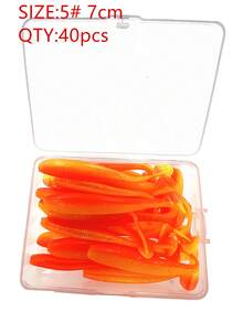 40pcs Multi-Color T-Tail Soft Lures, 5.5cm & 7cm Two Sizes, Bionic Small Fish Artificial Bait, Freshwater & Saltwater Fishing, Suitable For Amur, Bass, Mandarin Fish - Multicolor - View 23