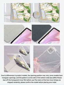 Lantern Flower Pattern Protective Case Compatible With IPad Air 8(M4)2026(11-Inch), Air 4/5 10.9 Inch, 7/8/9th 10.2 Inch, Built-In Pencil Slot Compatible With Samsung Tab S6 10.4 Inch, Compatible With Kindle 11th Gen(2022/2024), Kindle Clara 2E, Clara Colour, Clara BW (6-Inch) And Libra Colour (7-Inch),Cute Girly And Stylish Design, Birthday And Holidays. - Multicolor - View 8