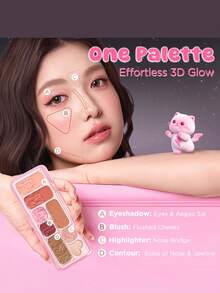 PINKFLASH Eyeshadow Palette With Buildable Blendable Colors And Long-Lasting Powder Texture, Contains Matte And Shimmer Finishes For Multi-Purpose Makeup Looks. It's For Gen Z And Y2K Styling, An Ideal Gift For Valentine's Day And New Year.F35 - #BB02 - View 7