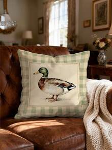 2D 1/2/4pcs Duck Throw Pillow Covers Green Beige Cozy Decorative Pillowcases One Sided Printing For Living Room Bedroom Sofa Bed Decor Without Pillow Inserts - Mustard Yellow - View 5