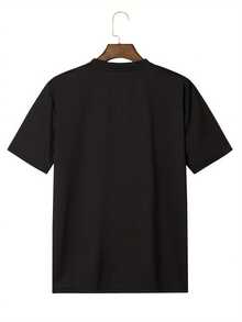 Men's Printed Short-Sleeved T-Shirt, Large Size, Multifunctional, Available In Large Sizes.Men's T-Shirt, Printed Design, Sleeve - 黑色 - 查看 2