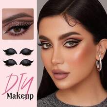 1pc Reusable Eyelash Stickers / False Eyelashes / Glitter Eyeshadow - One Size Fits All - View 3