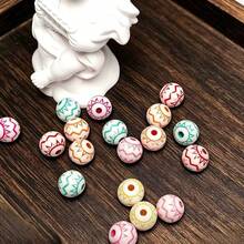 300PCS/100PCS Manik-Manik Bulat Akrilik Berwarna-warni dengan Pola Geometris 0,31 Gaya Boho, Cocok untuk Perhiasan Manik-Manik Buatan Tangan dan Pembuatan Kerajinan Tangan DIY - Manik-manik Boho warna-warni - View 4
