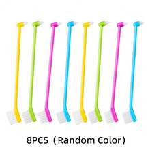 Pet Multi-Color Dual-Head Toothbrush, Dual-Head Design, Cat & Dog Oral Care - Multicolor - View 6