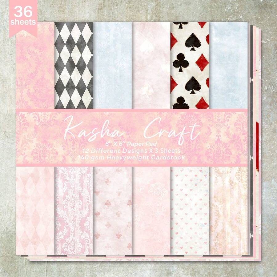 36 hojas de 6 pulgadas (Patrón floral rosa fresco) Papel para scrapbooking, adecuado para diarios de balas, collages, tarjetas, álbumes de recortes y manualidades - Rosa - Ver 1
