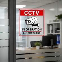 24/7 CCTV Surveillance Warning Static Window Sticker Waterproof Security Camera Decal Sign For Retail Store House Business Glass Door - CCTV Warning Window Sticker - View 2