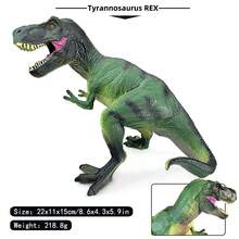 8 Styles 8-14Inch Hand-Painted Jurassic Dinosaur Models, T-Rex Allosaurus Brachiosaurus Triceratops, Room Decor Collectible Toy Gift For Boys - Multicolor - View 3